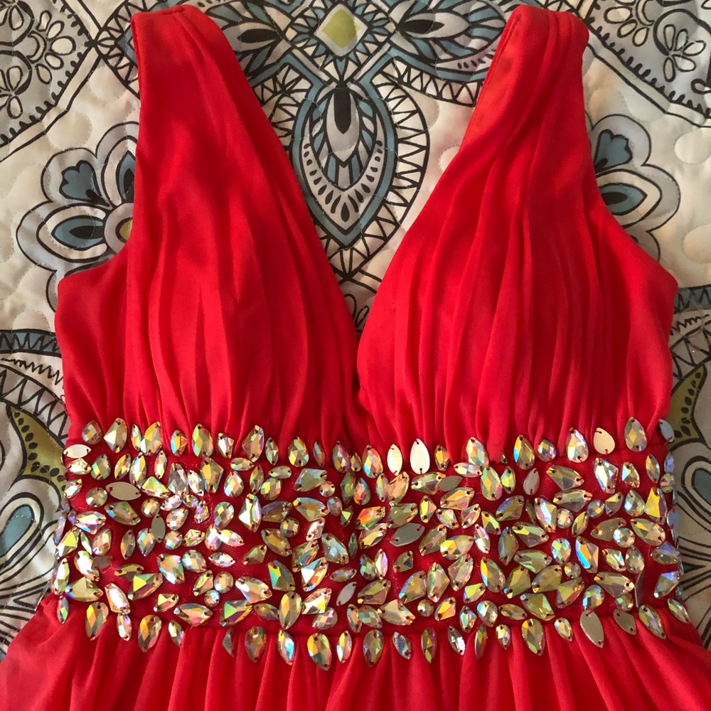 Long prom/ formal jeweled gown